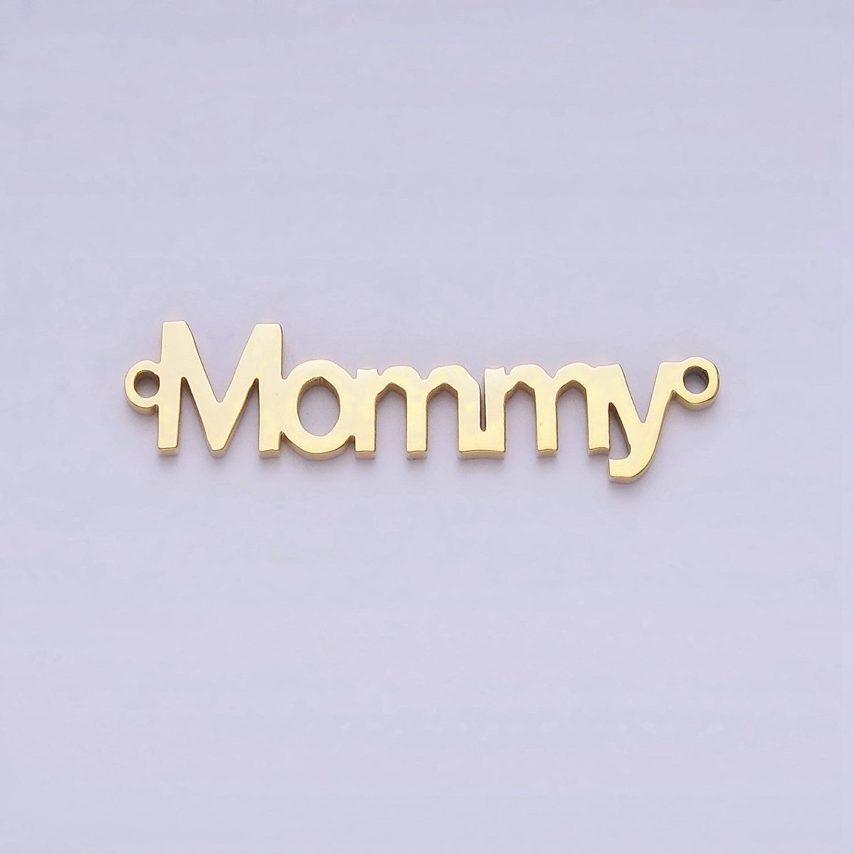 Stainless Steel 25.5mm "Mommy" Script Mother's Day Connector in Gold & Silver | P-708 P-709
