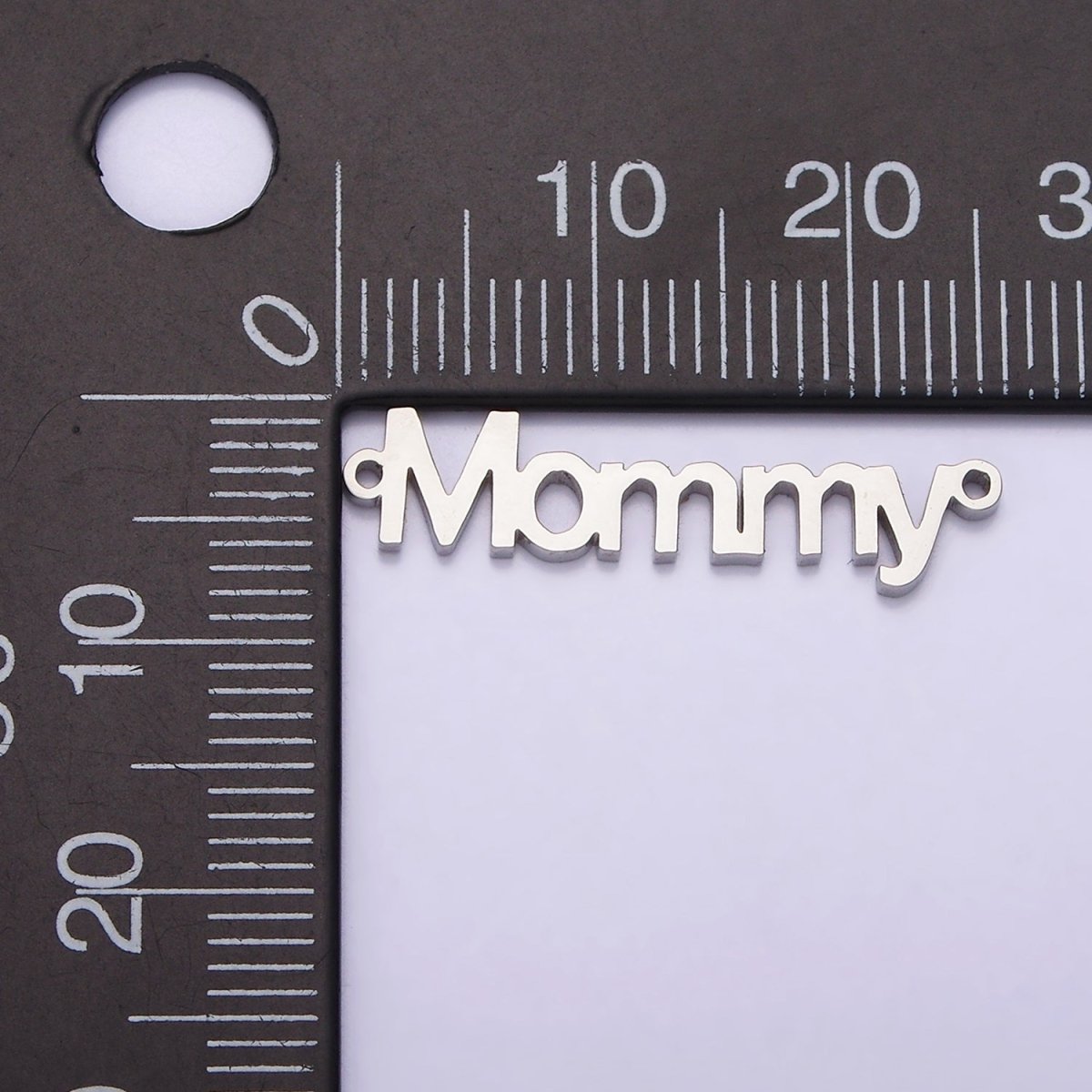 Stainless Steel 25.5mm "Mommy" Script Mother's Day Connector in Gold & Silver | P-708 P-709