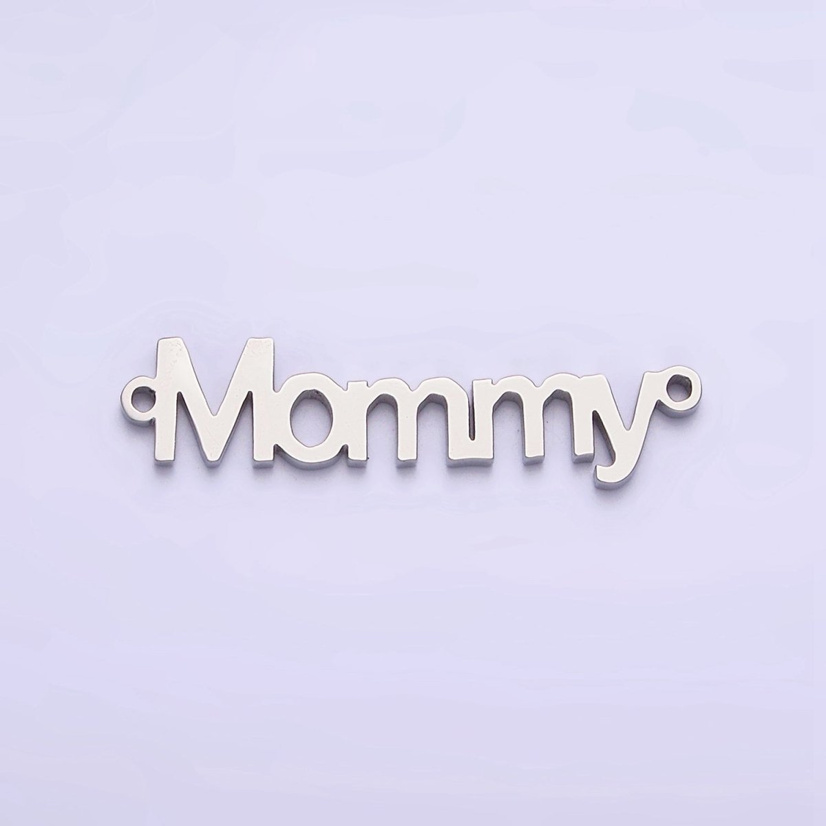 Stainless Steel 25.5mm "Mommy" Script Mother's Day Connector in Gold & Silver | P-708 P-709