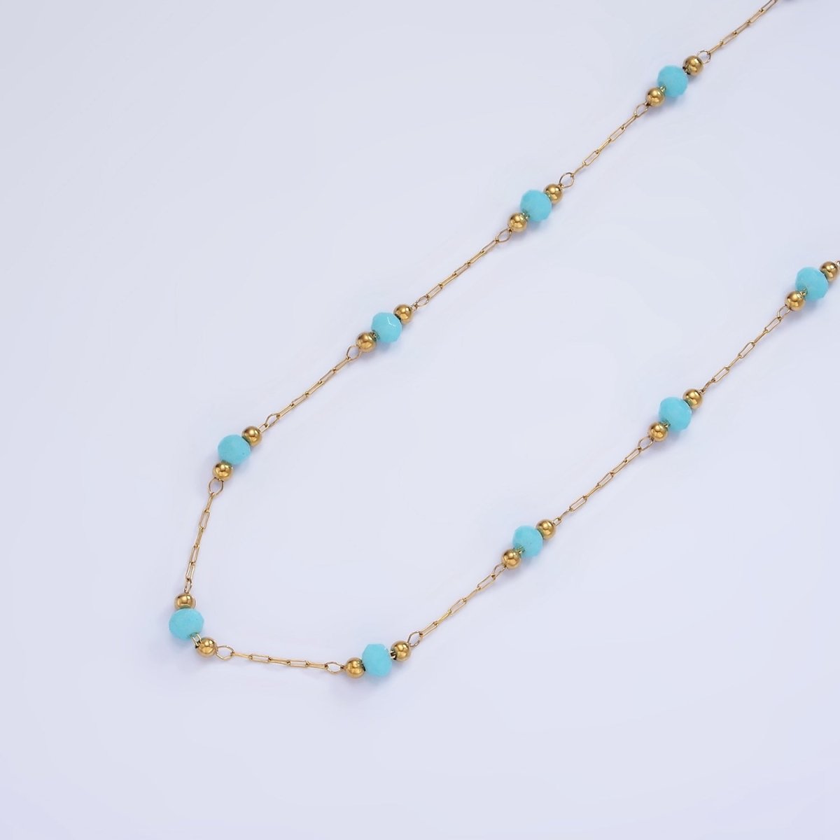 Stainless Steel 2.5mm Black, Blue Multifaceted Bead Satellite Unfinished Chain | ROLL-1478 ROLL-1479