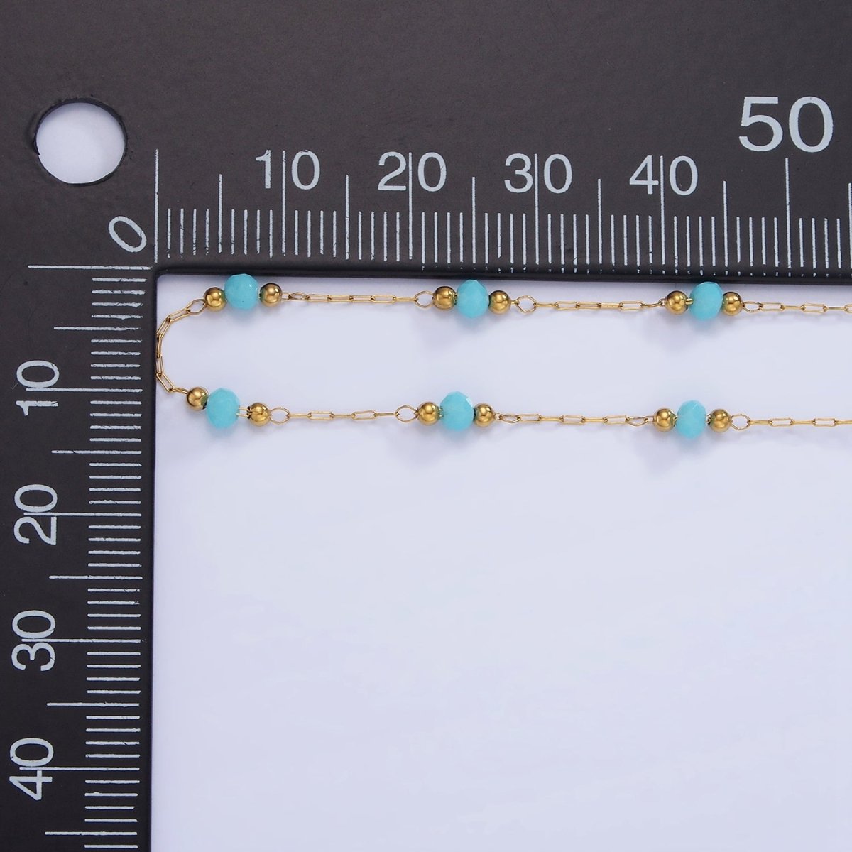 Stainless Steel 2.5mm Black, Blue Multifaceted Bead Satellite Unfinished Chain | ROLL-1478 ROLL-1479