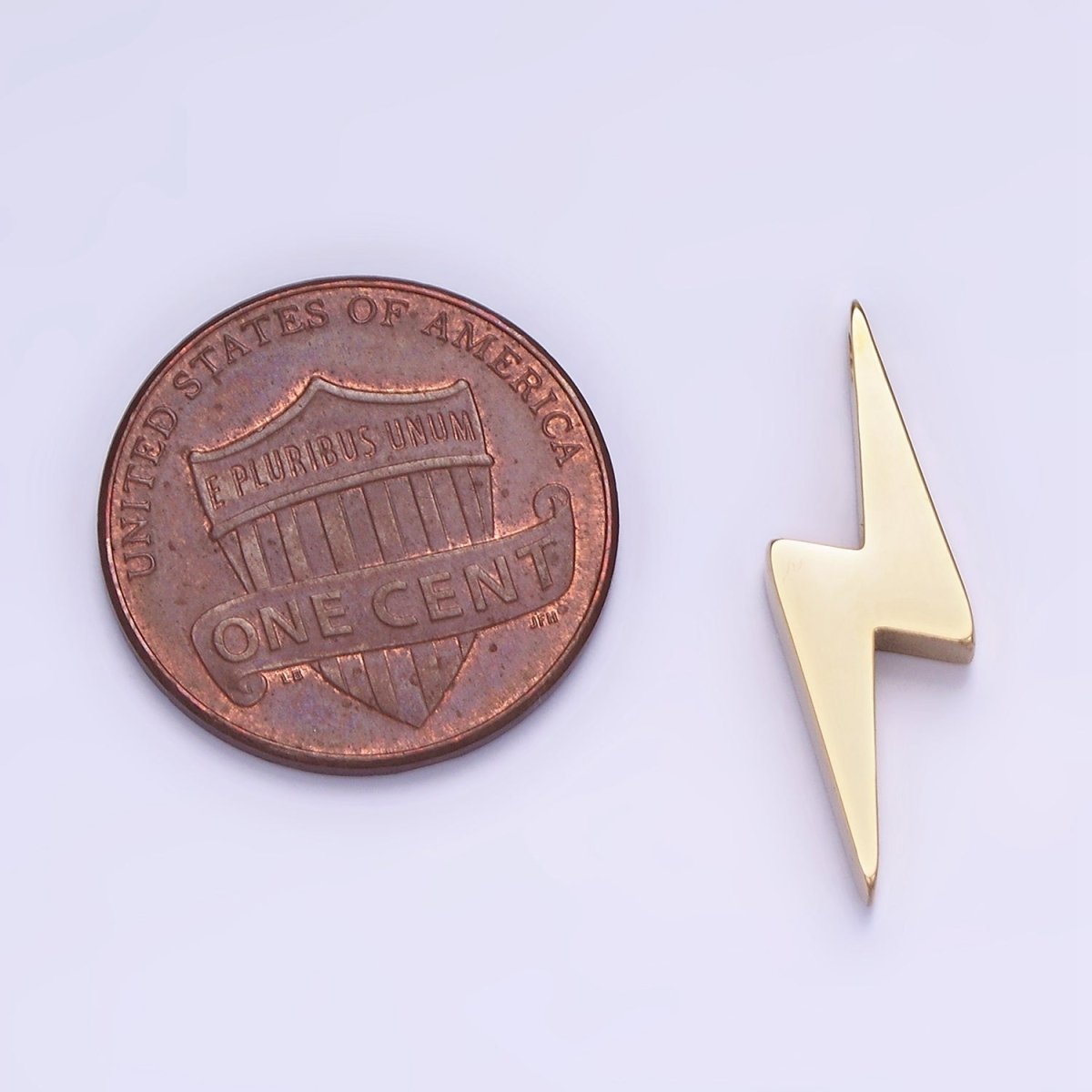 Stainless Steel 25mm Lightning Thunder Minimalist Charm in Gold & Silver | P941
