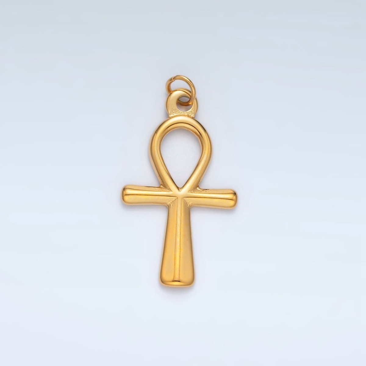 Stainless Steel 25mm Religious Ankh Cross Minimalist Charm | P1037 - DLUXCA