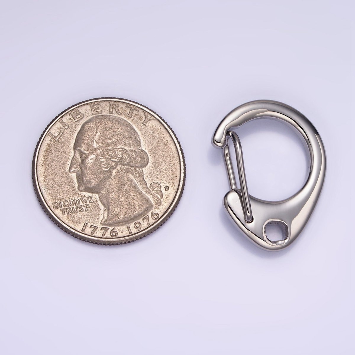 Stainless Steel 25mm Round Hook Latch Carabiner Minimalist Findings Supply | Z661 - DLUXCA