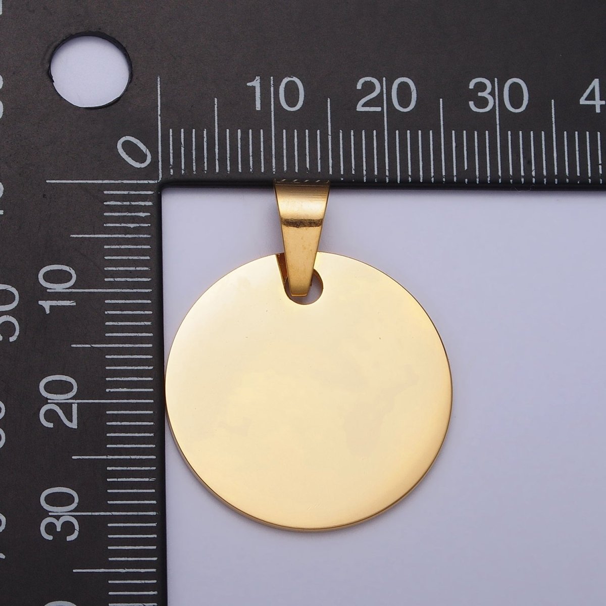 Stainless Steel 25mm Round Personalize Round Pendant in Gold & Silver | P-1083