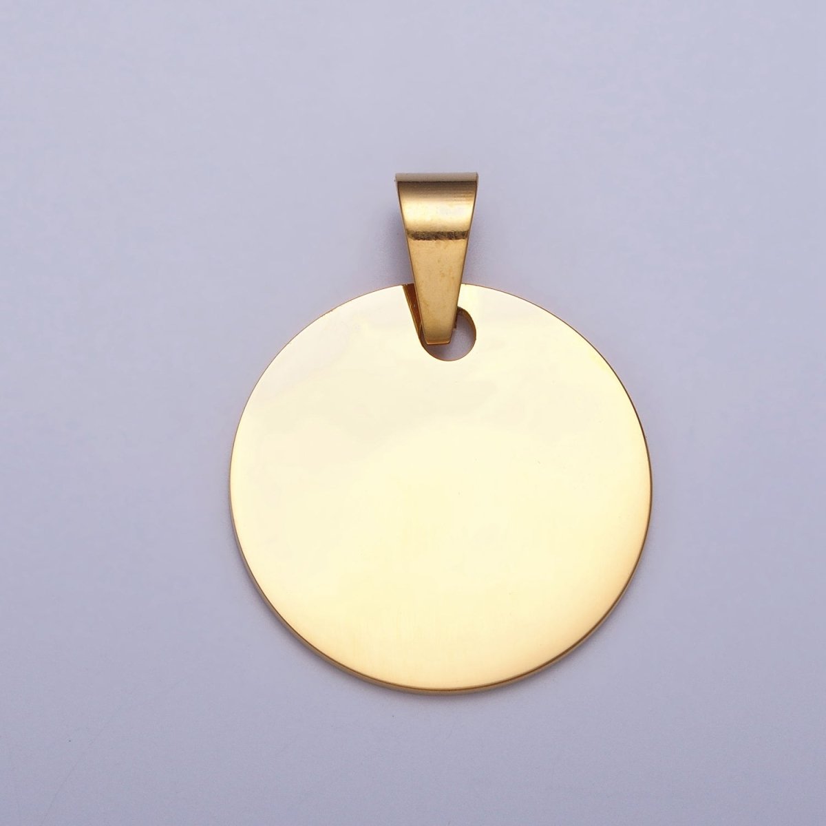 Stainless Steel 25mm Round Personalize Round Pendant in Gold & Silver | P-1083