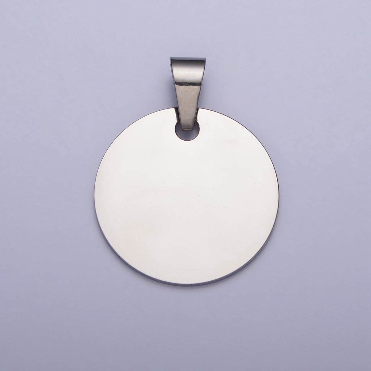 Stainless Steel 25mm Round Personalize Round Pendant in Gold & Silver | P-1083