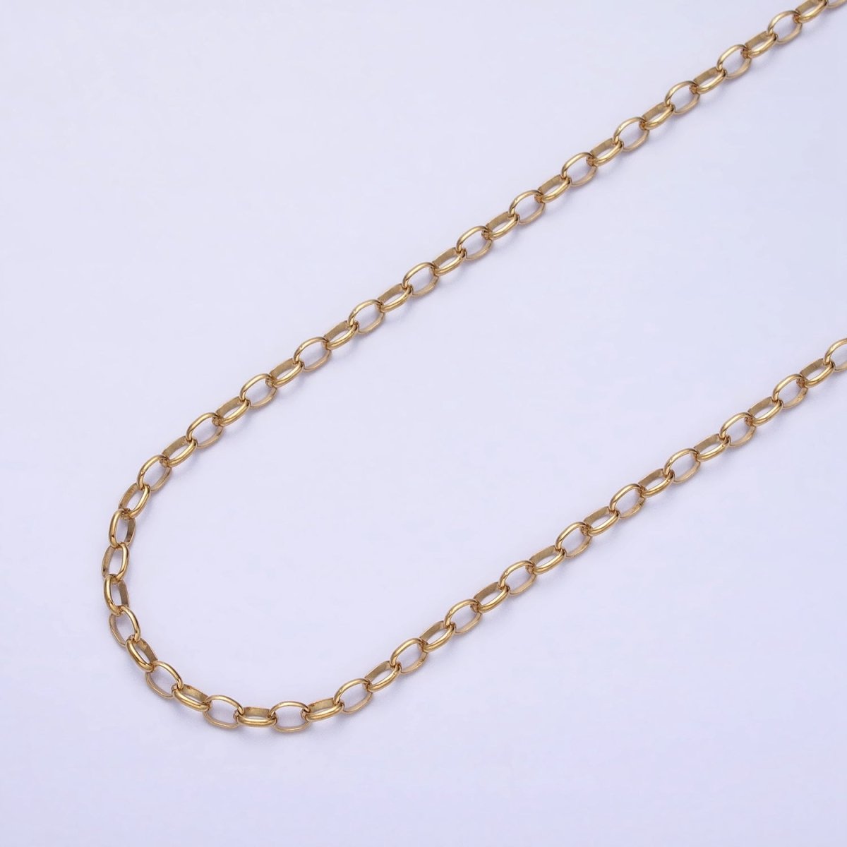 Stainless Steel 2.7mm Cable Tarnish-Free Unfinished Chain in Gold & Silver | ROLL-1346 ROLL-1347 Clearance Pricing