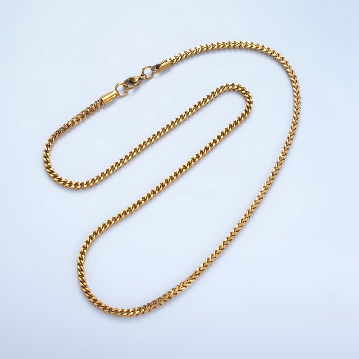 Stainless Steel 2.7mm Curb Chain 20 Inch Necklace in Gold & Silver | WA-2590 WA-2591