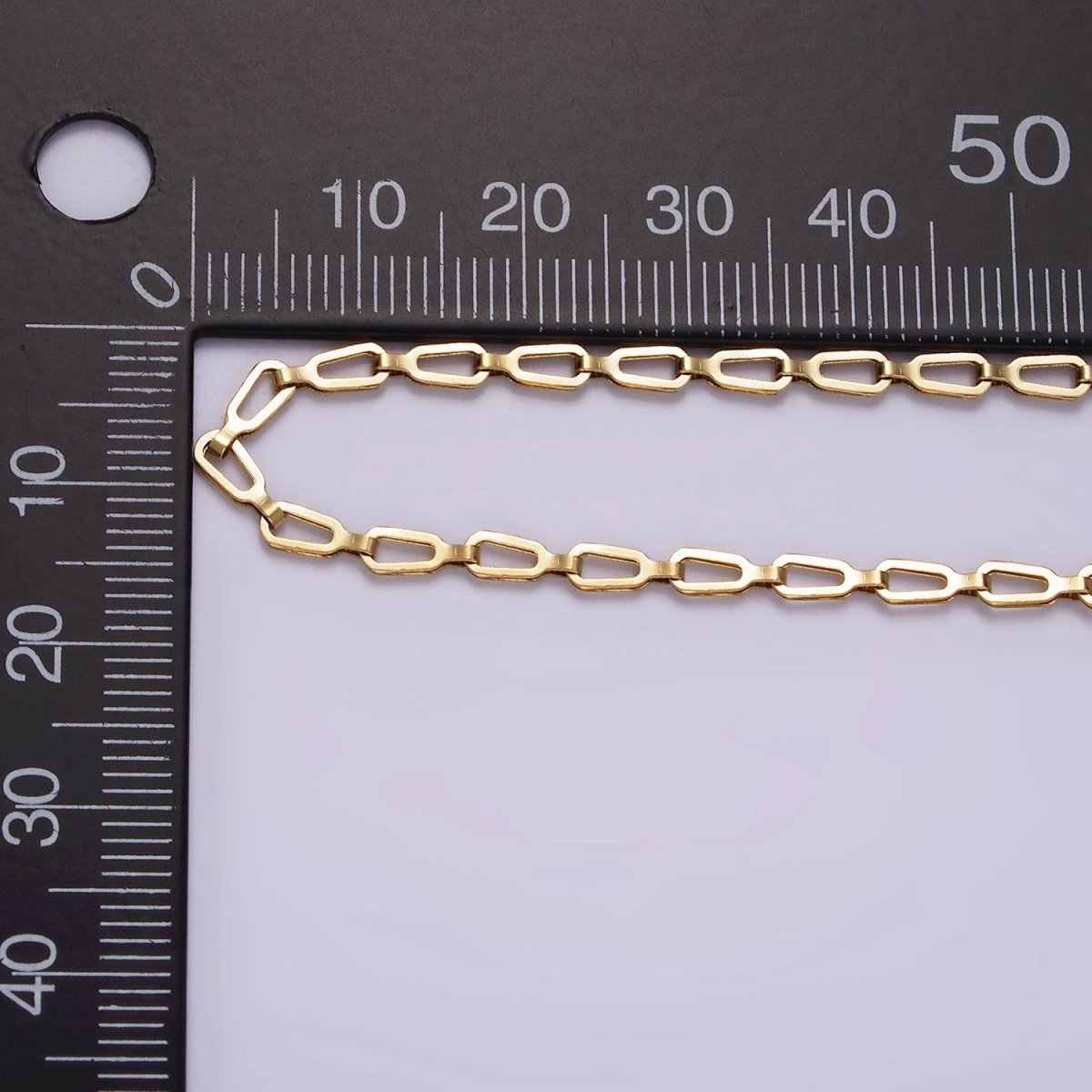 Stainless Steel 2.7mm Unique Geometric Open Link 17.7 Inch Necklace | WA-2358 - DLUXCA