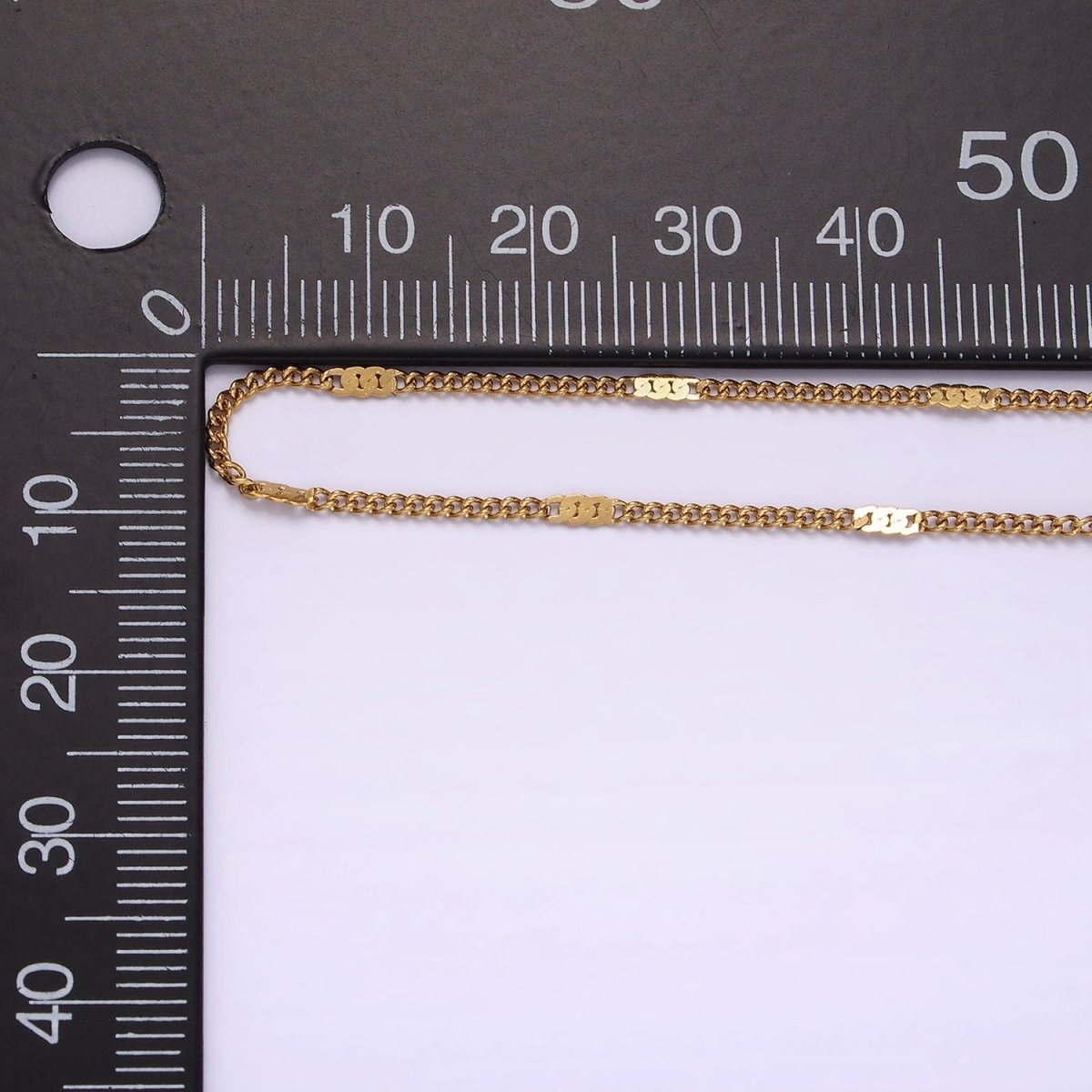 Stainless Steel 2mm Curb Edged Flat Chain 18 Inch Necklace | WA-2349 - DLUXCA