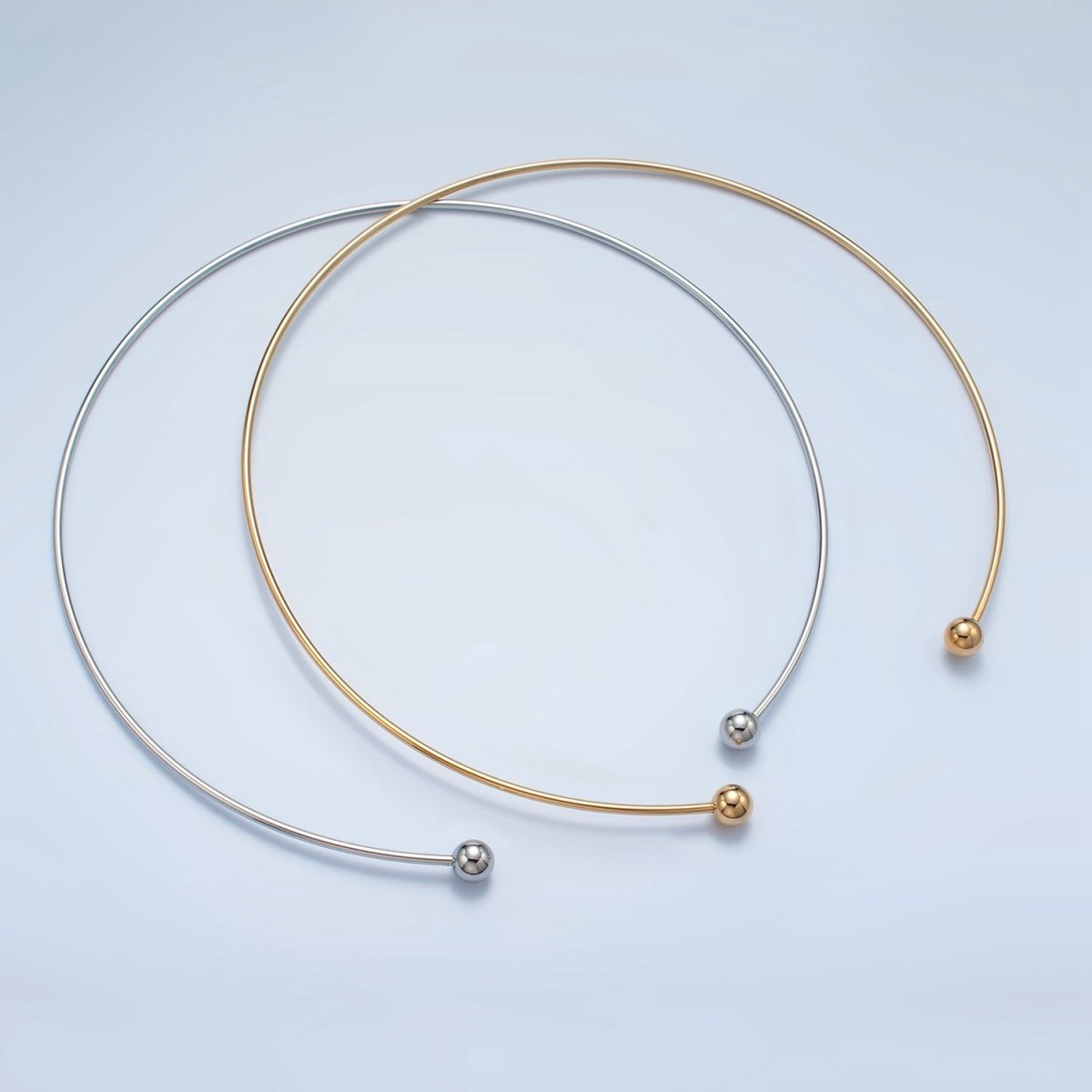 Stainless Steel Round Circular Bead Necklace in Gold & Silver | WA-2622 WA-2623