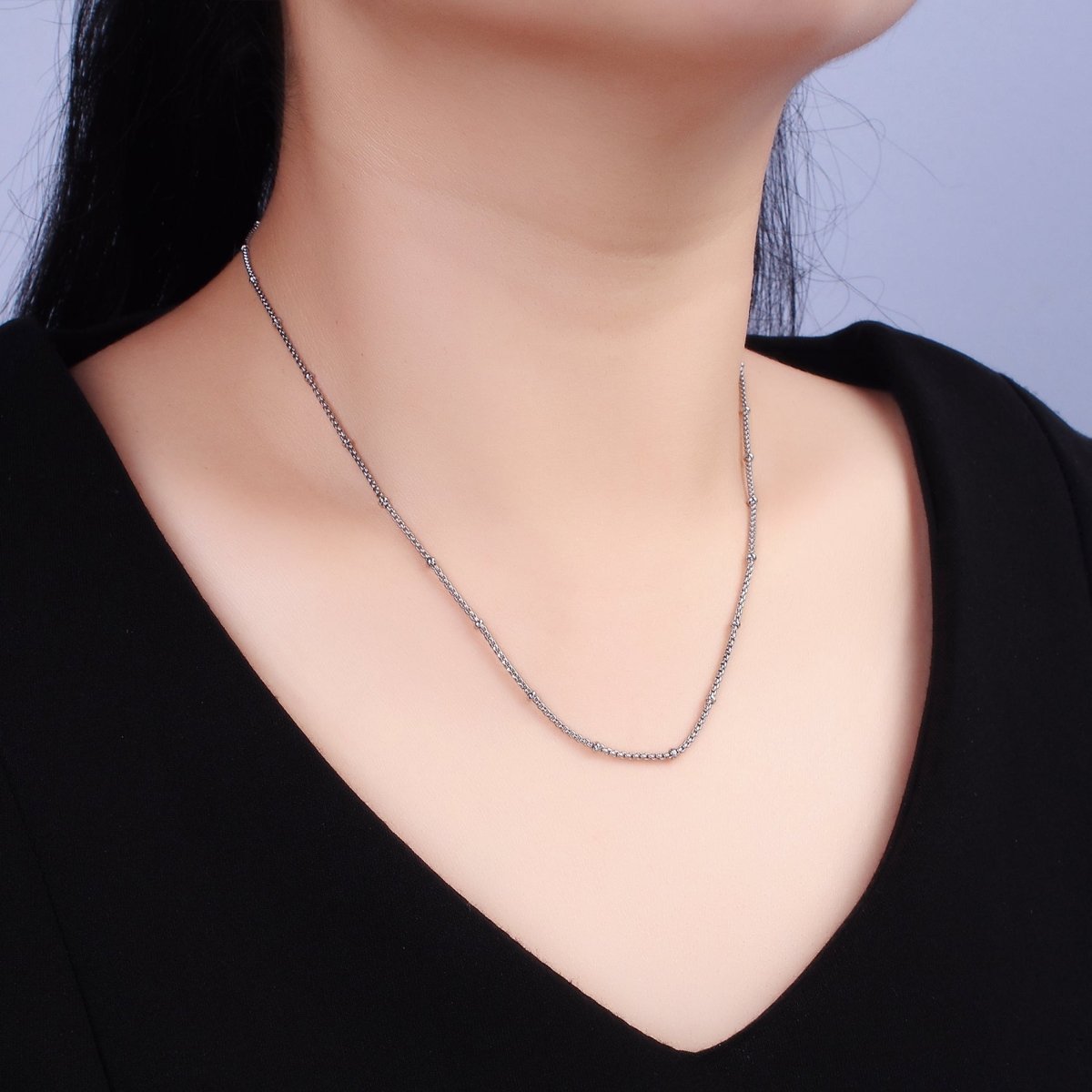 Stainless Steel 2mm Satellite Box 18 Inch Chain Necklace in Gold & Silver | WA-2024 Clearance Pricing