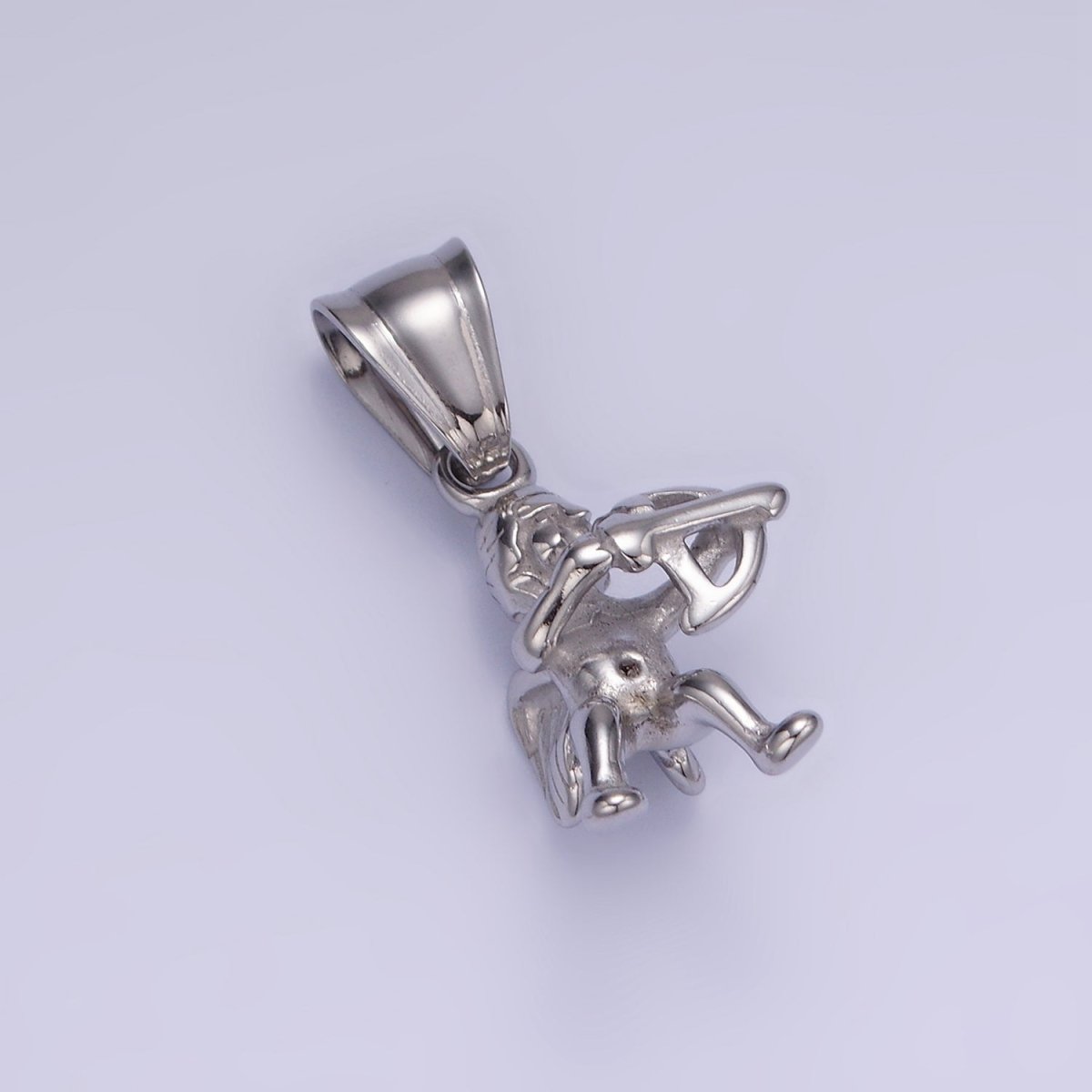 Stainless Steel 30mm Baby Boy Cherub Cupid Arrow Minimalist Pendant | P1414 - DLUXCA