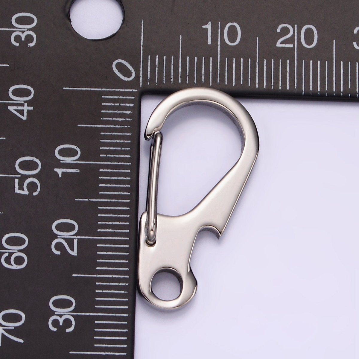 Stainless Steel 30mm Curved Snap Hook Minimalist Carabiner Jewelry Findings Supply | Z556 - DLUXCA