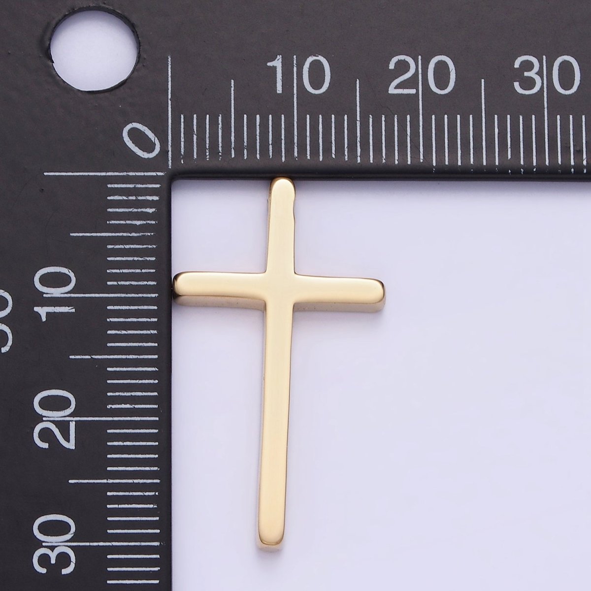 Stainless Steel 30mm Latin Cross Minimalist Charm | P942 - DLUXCA