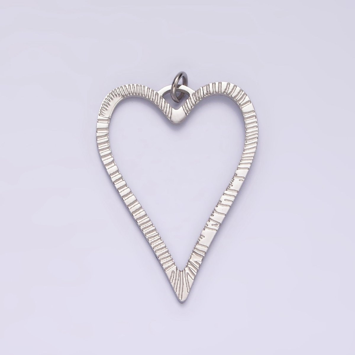 Stainless Steel 30mm Open Sunburst Heart Charm in Gold & Silver | P1300