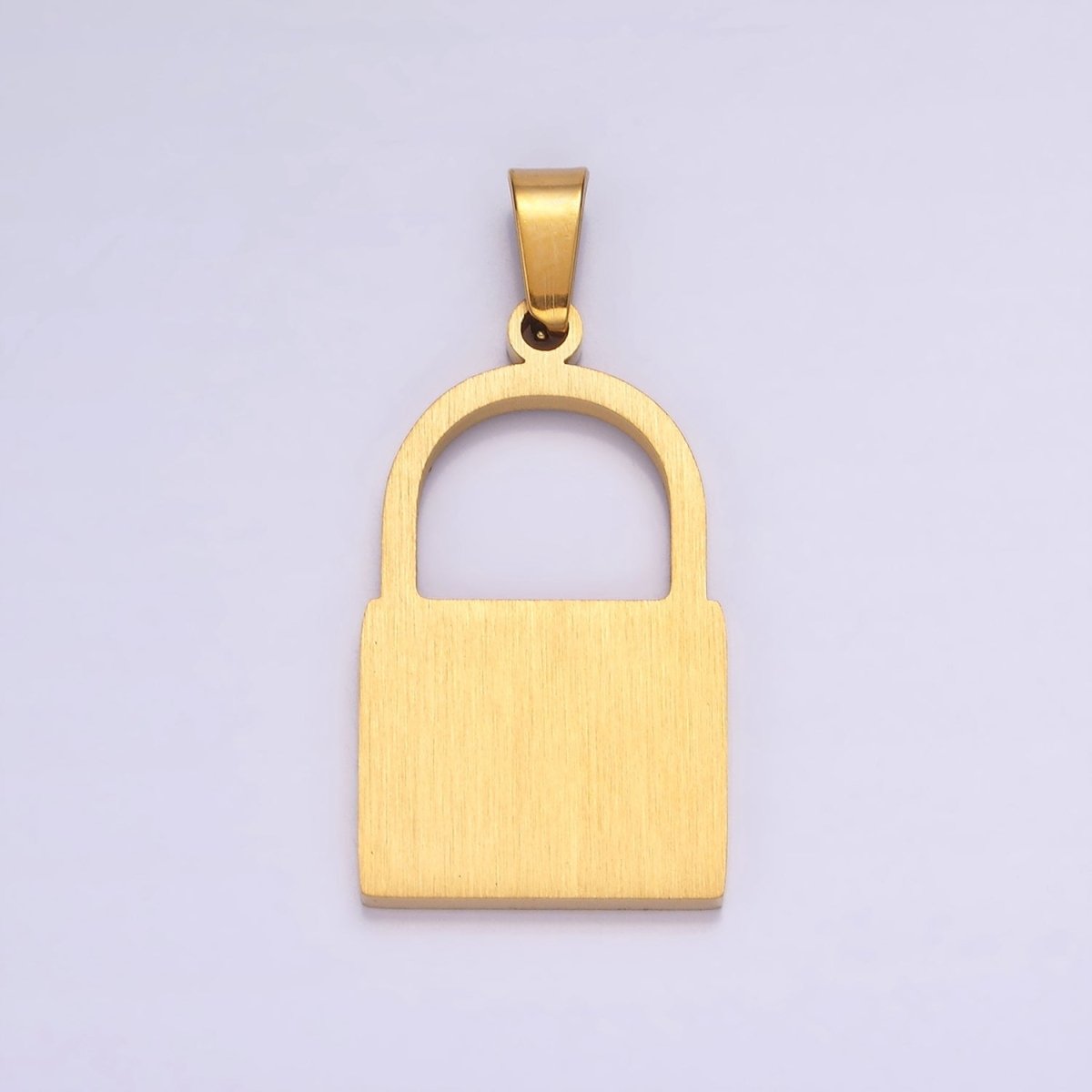 Stainless Steel 30mm Padlock Minimalist Pendant in Gold & Silver | P-846