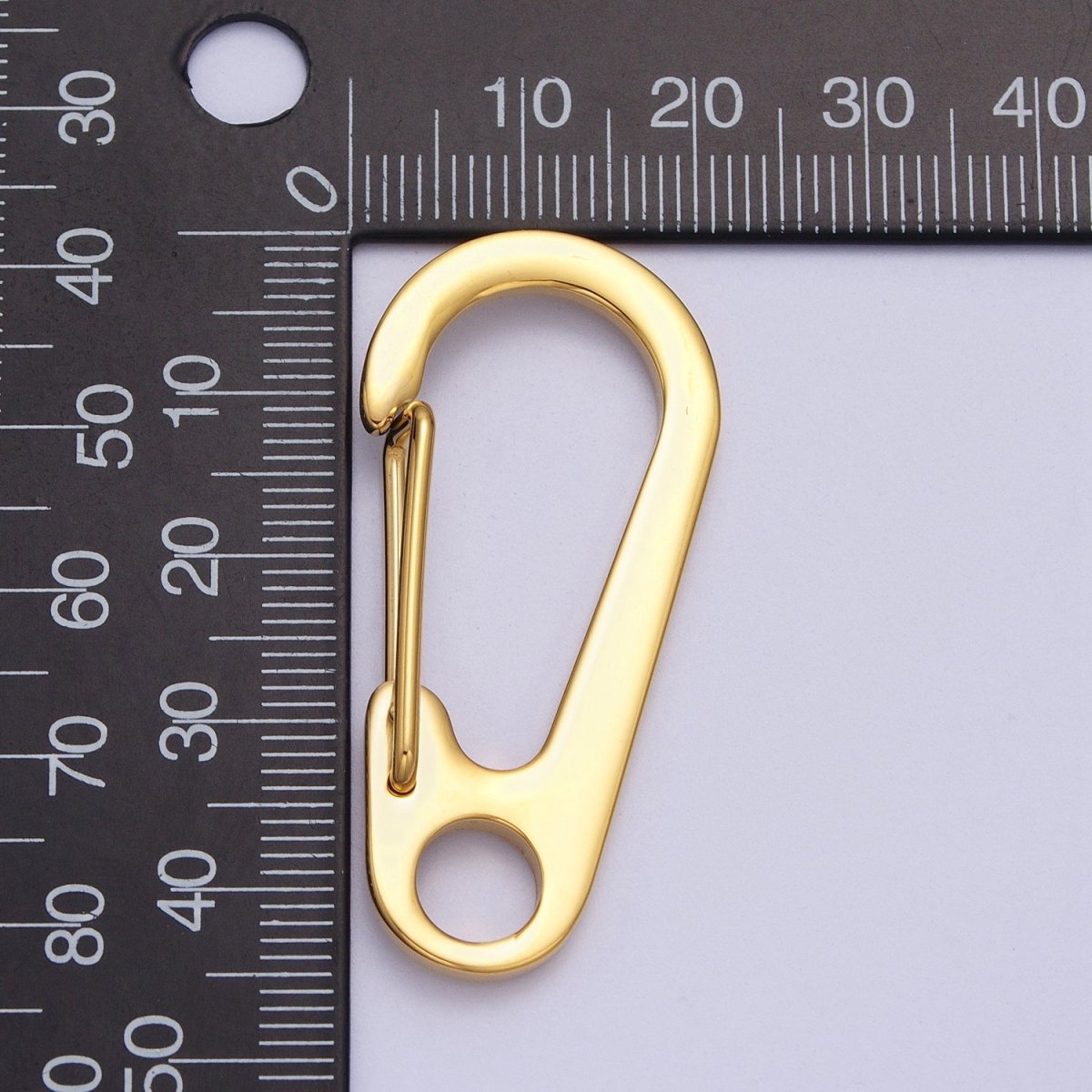 Stainless Steel  32mm, 38mm, 45mm Snap Hook Carabiner Clip Jewelry Supply in Gold & Silver | Z-023 ~ Z-028