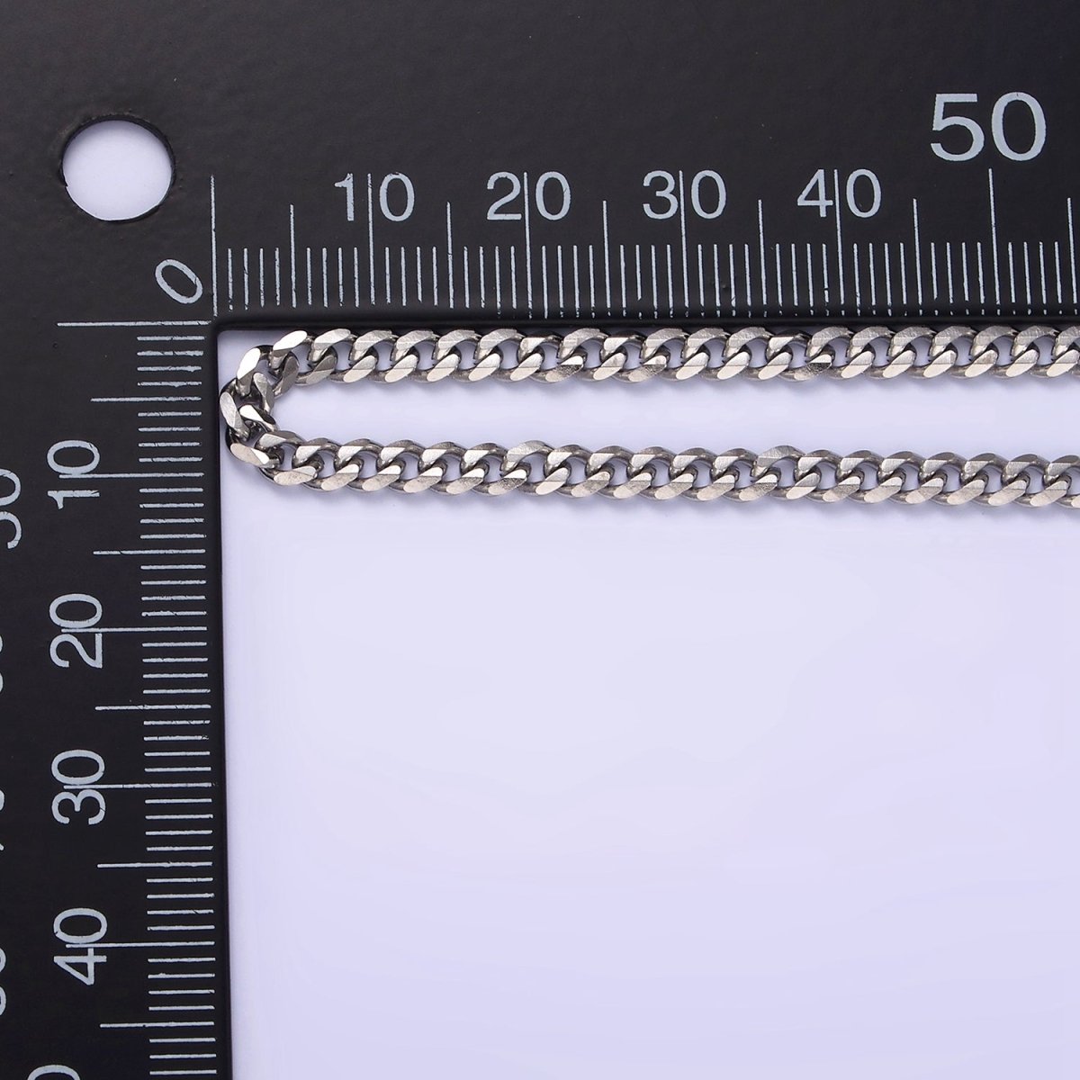 Stainless Steel 3.4 mm Curb Chain | Silver Curb Necklace | Steel Curb Chain | Men's Necklace | Men's Stainless Steel Chain | Tarnish Resistant | WA-2147 to WA-2150 Clearance Pricing