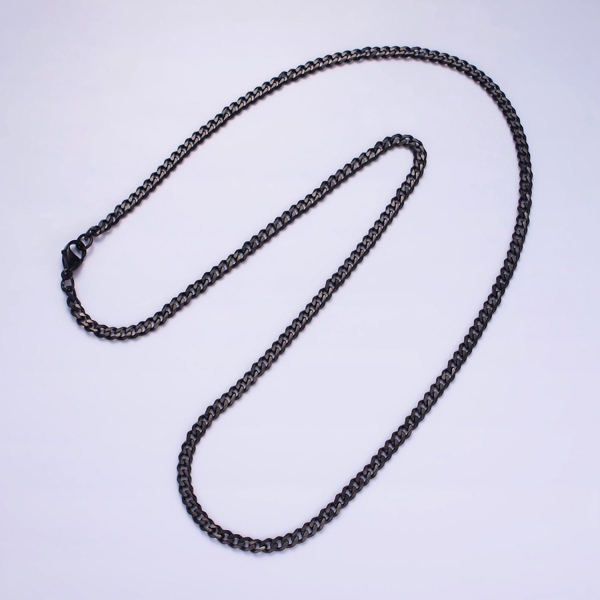 Stainless Steel 3.4 mm Curb Chain | Silver Curb Necklace | Steel Curb Chain | Men's Necklace | Men's Stainless Steel Chain | Tarnish Resistant | WA-2147 to WA-2150 Clearance Pricing