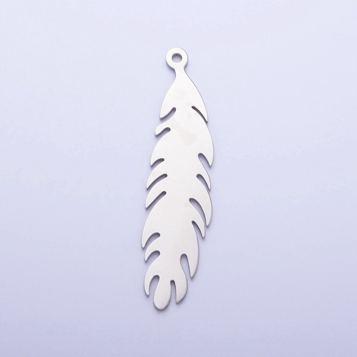 Stainless Steel 34.8mm Nature Long Leaf Add-On Charm in Gold & Silver | P-924