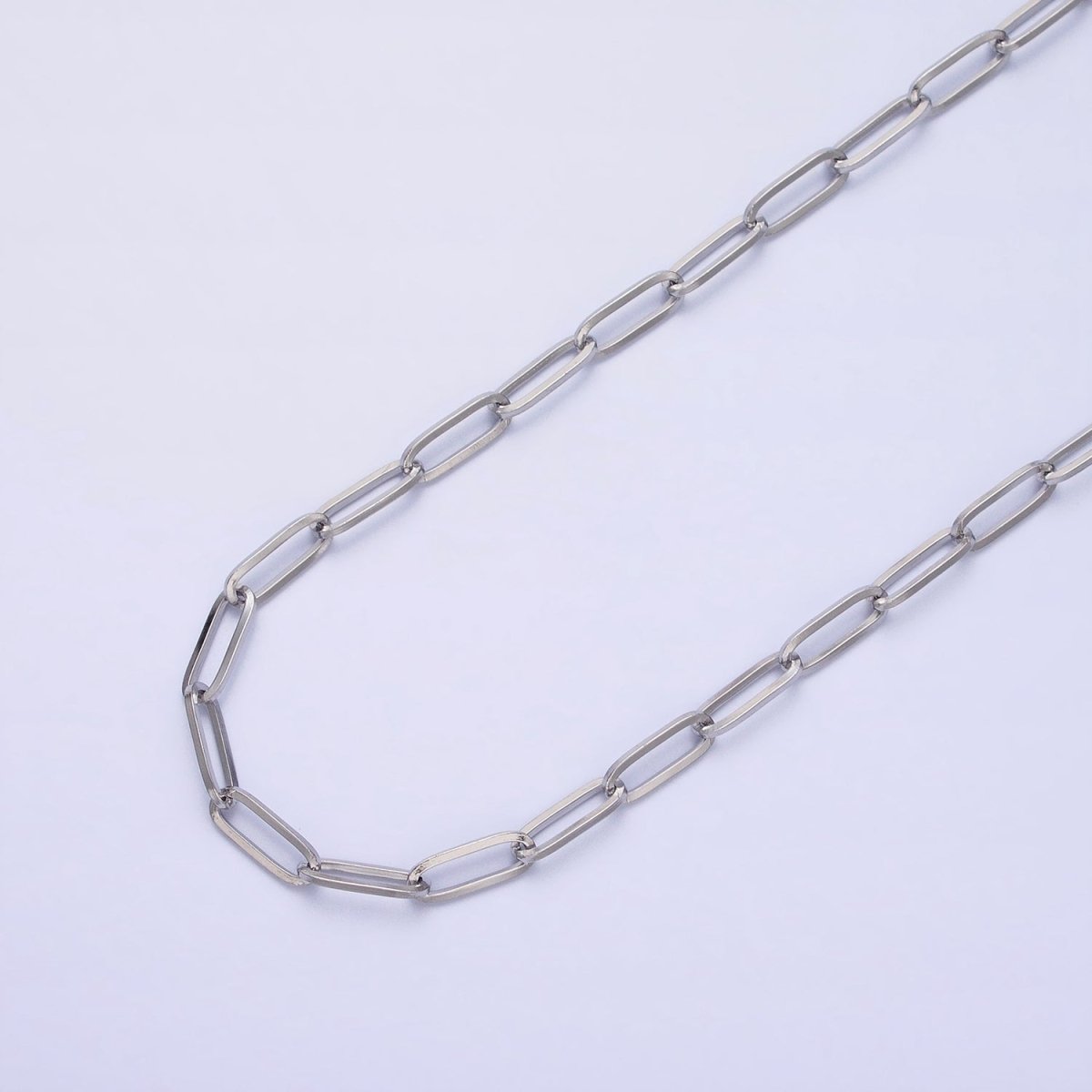 Stainless Steel 3.5mm Paperclip Link Unfinished Chain in Gold & Silver by Yard | ROLL-1354 ROLL-1355 Clearance Pricing