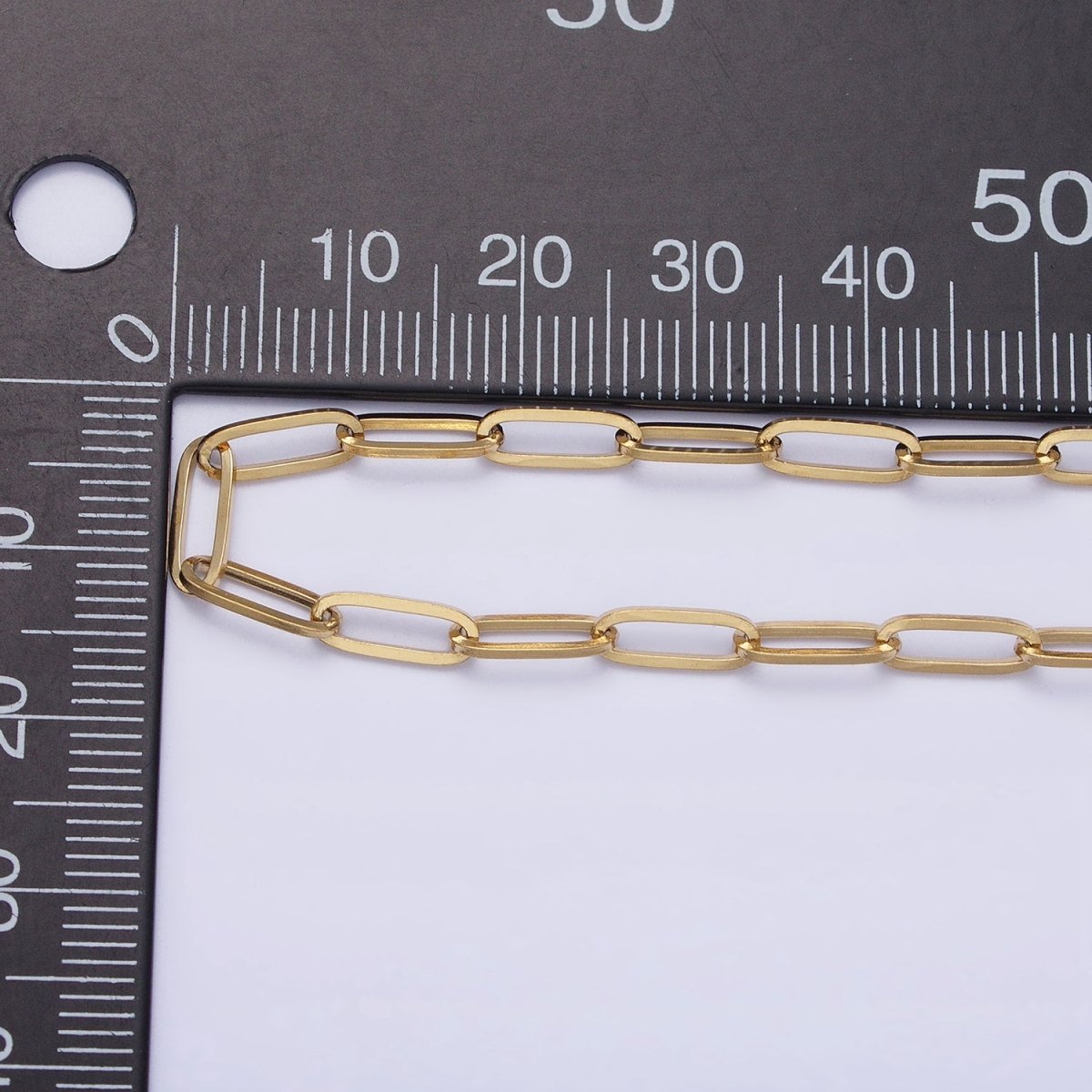 Stainless Steel 3.5mm Paperclip Link Unfinished Chain in Gold & Silver by Yard | ROLL-1354 ROLL-1355 Clearance Pricing