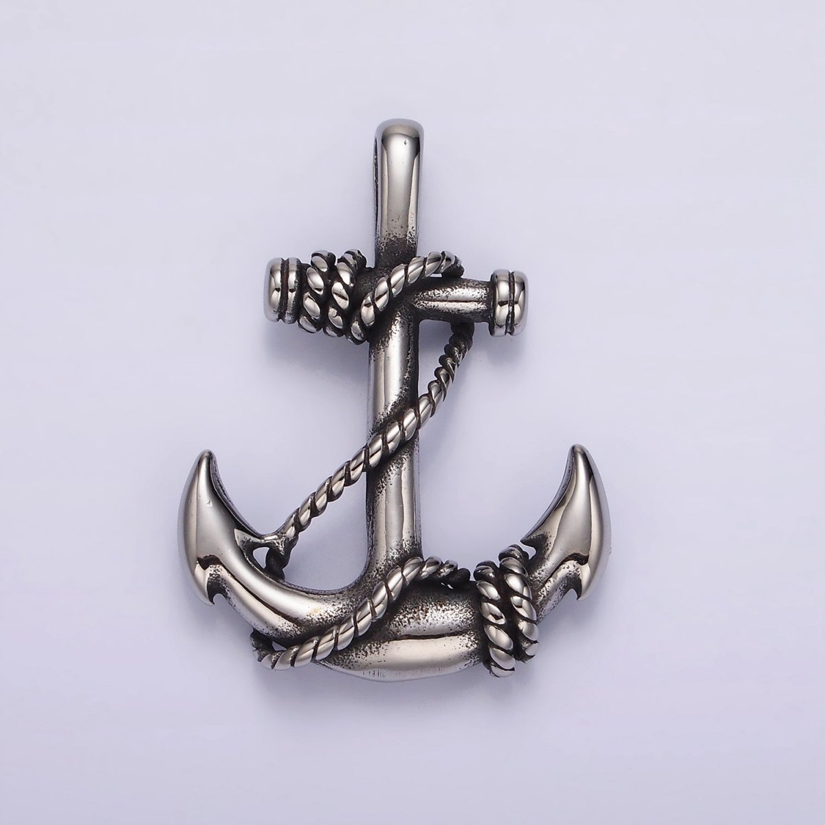 Stainless Steel Nautical Anchor Rope Tied Pendant in Gold & Silver | P1186 P1201