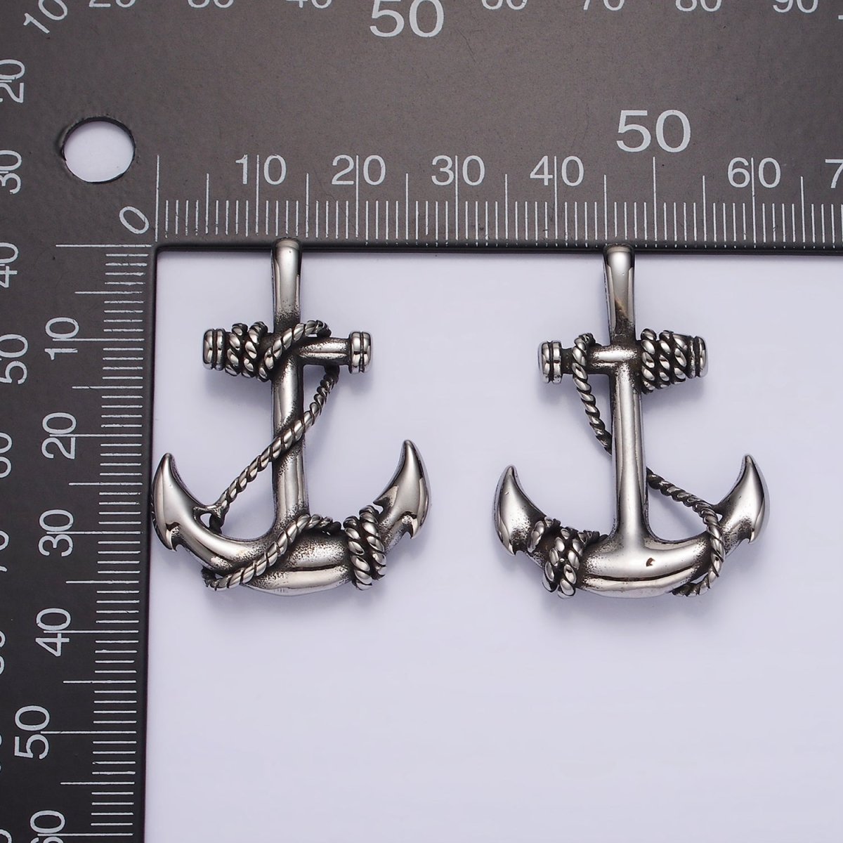 Stainless Steel Nautical Anchor Rope Tied Pendant in Gold & Silver | P1186 P1201