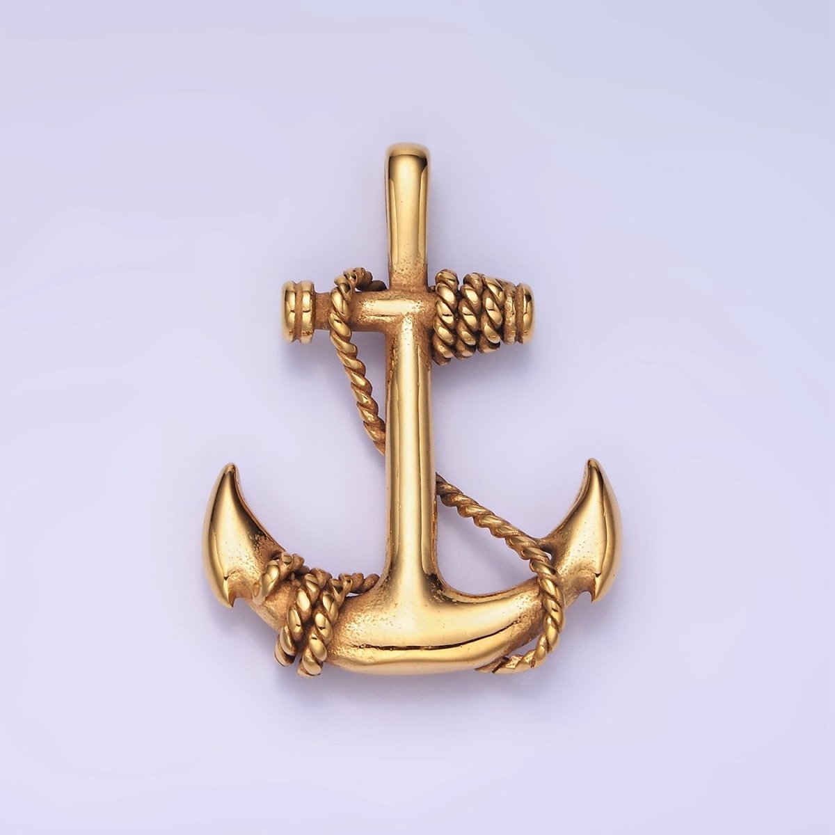 Stainless Steel Nautical Anchor Rope Tied Pendant in Gold & Silver | P1186 P1201