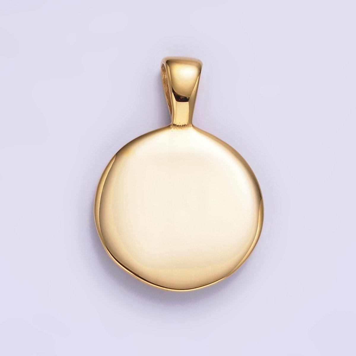 Stainless Steel 35mm Yin Yang Enamel Round Line-Textured Pendant in Silver & Gold | P-723