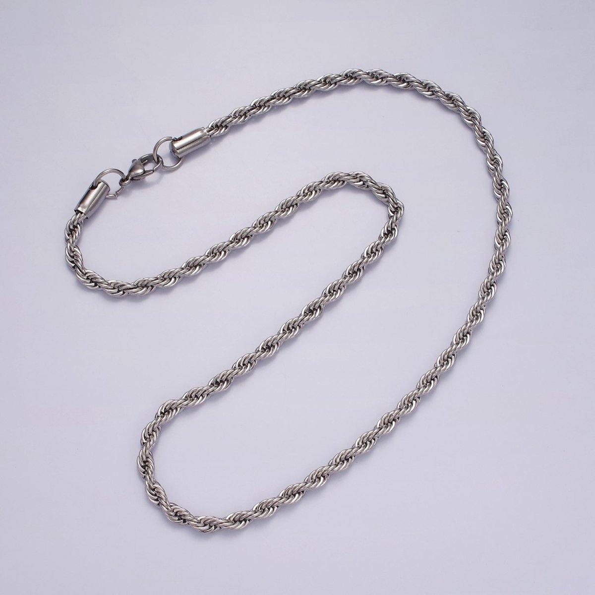 Stainless Steel 3.7mm Rope 18 Inches Necklace in Gold & Silver | WA-2332 WA-2333 Clearance Pricing