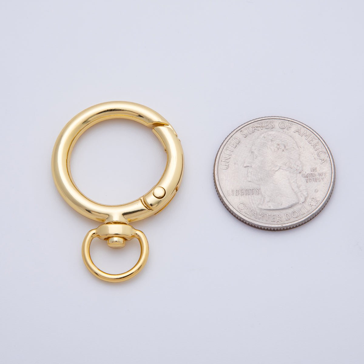 Stainless Steel 38mm Round Push Gate Clasp Open Loop Closure Finding ...