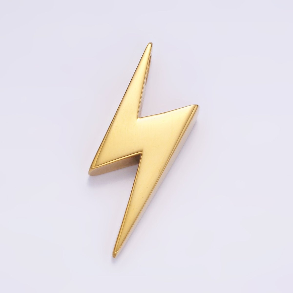 Stainless Steel 38mm Thunder Lightning Bolt Pendant in Gold & Silver  P-612