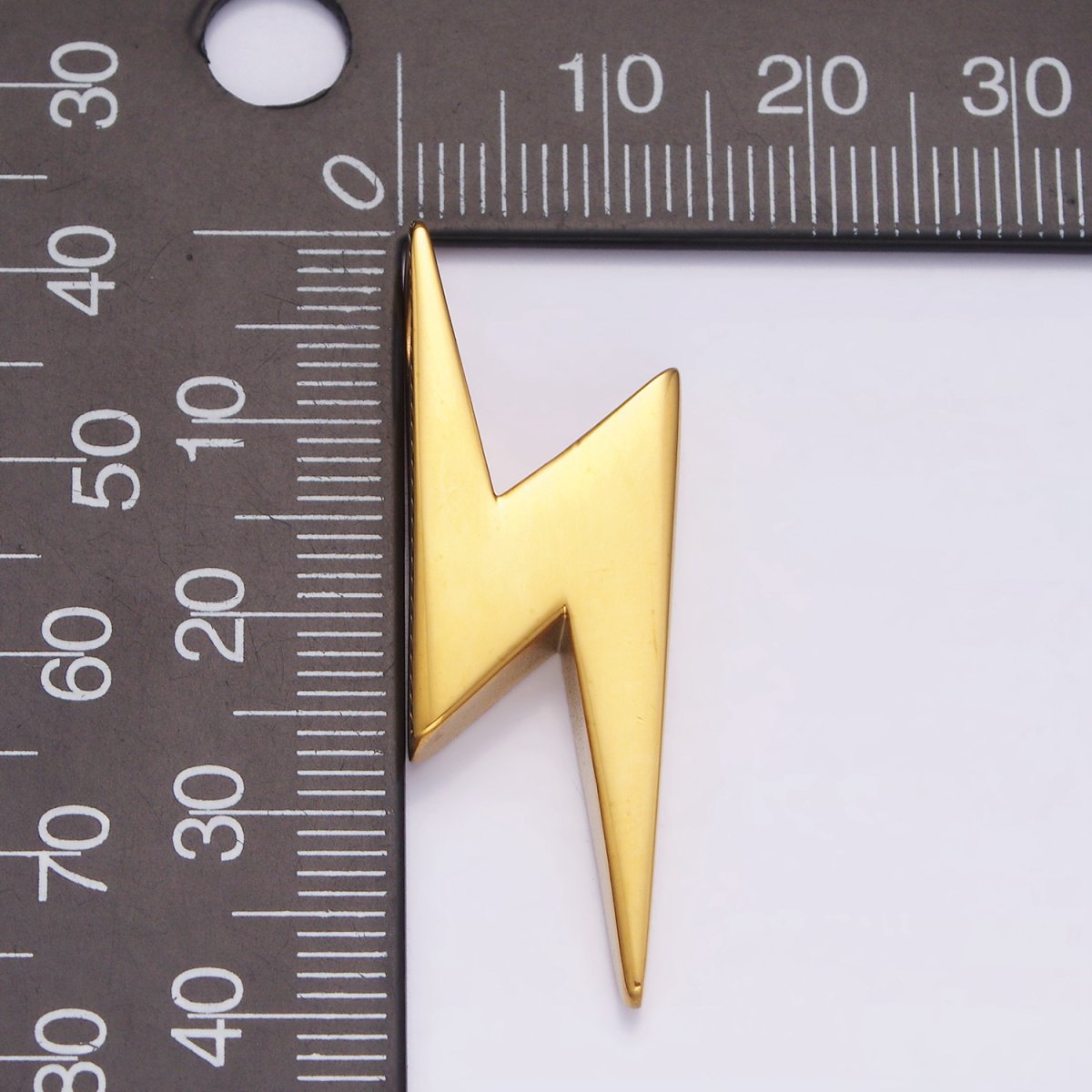 Stainless Steel 38mm Thunder Lightning Bolt Pendant in Gold & Silver  P-612