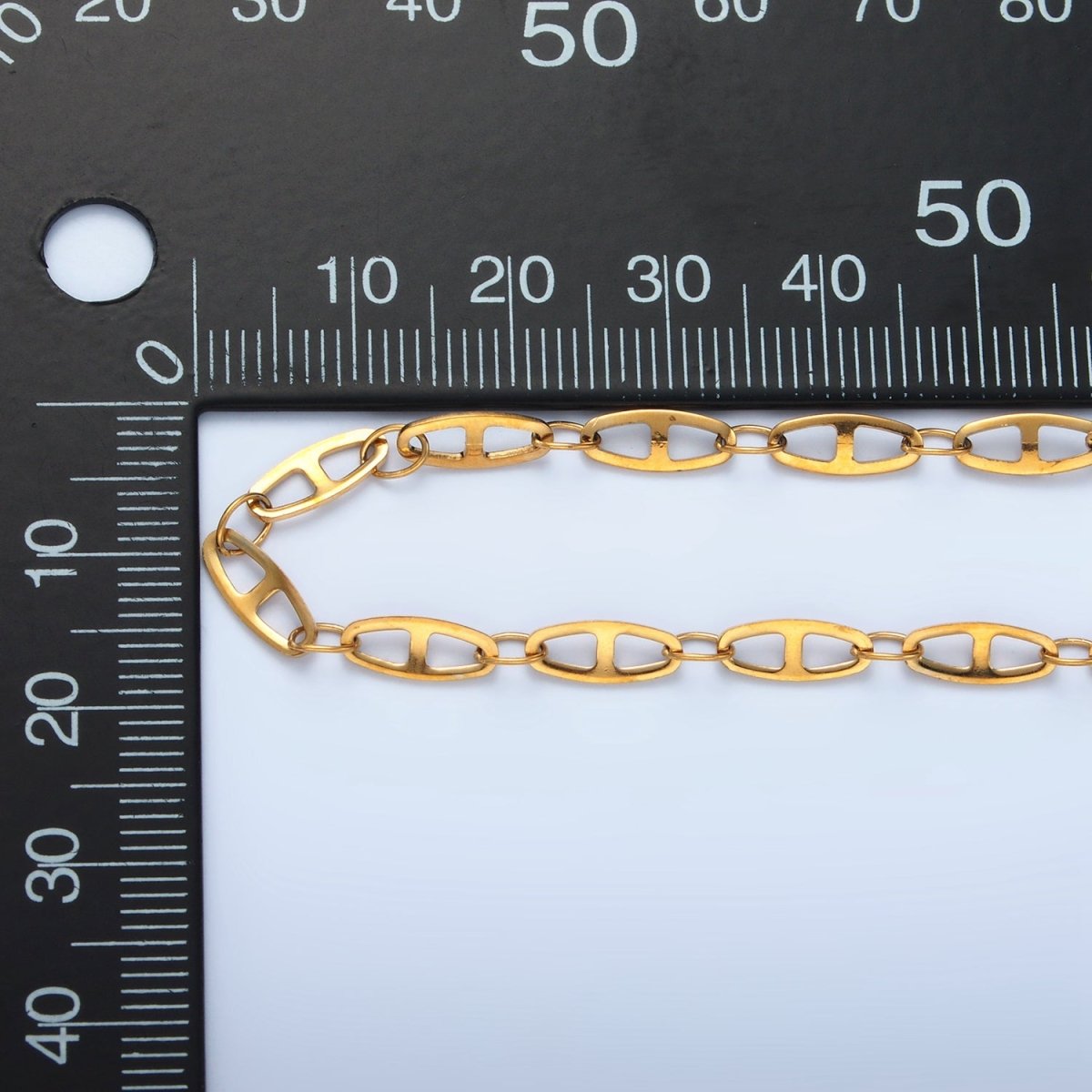 Stainless Steel 4mm Anchor Mariner Chain 20 Inch Necklace in Gold & Silver | WA-2592 WA-2593