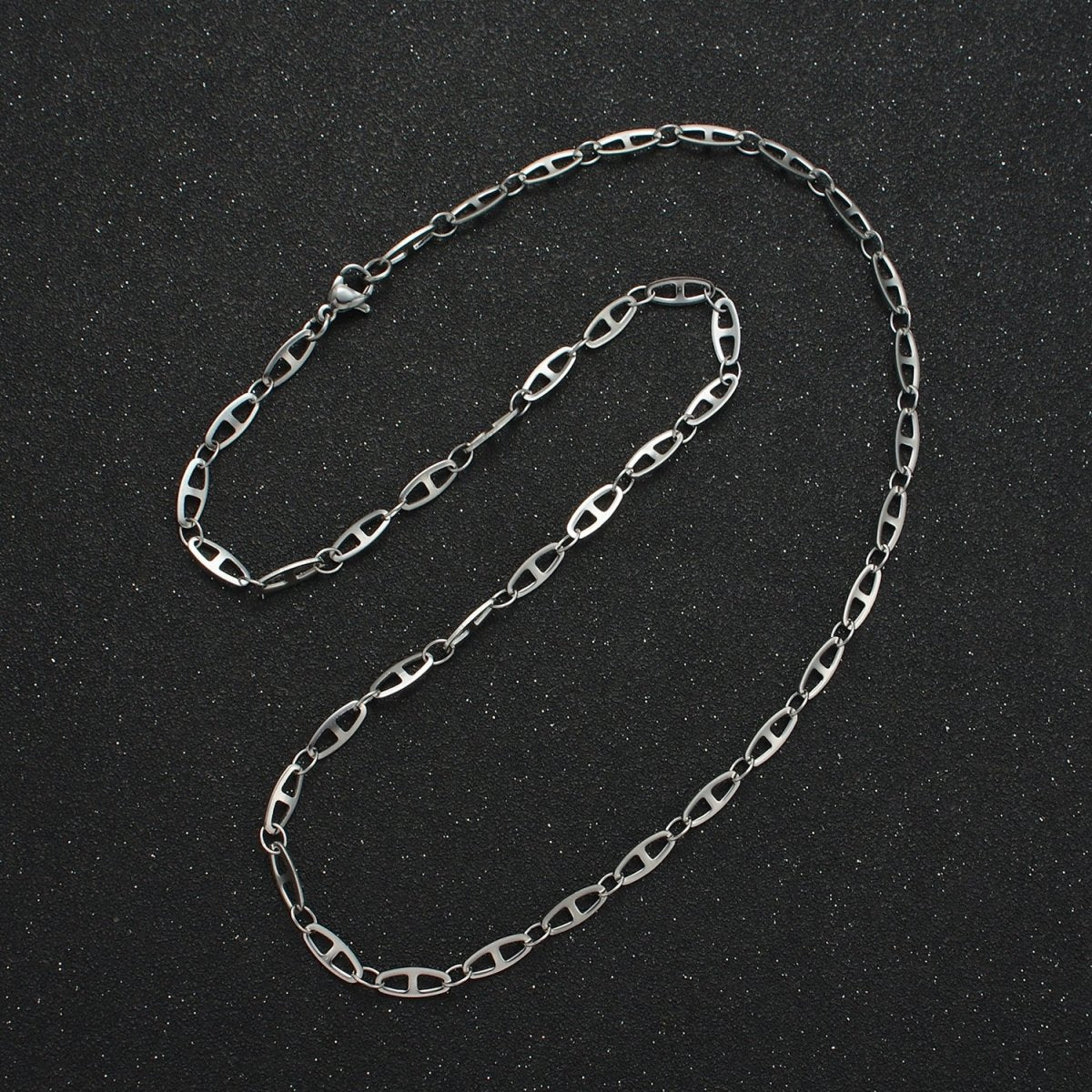 Stainless Steel 4mm Anchor Mariner Chain 20 Inch Necklace in Gold & Silver | WA-2592 WA-2593