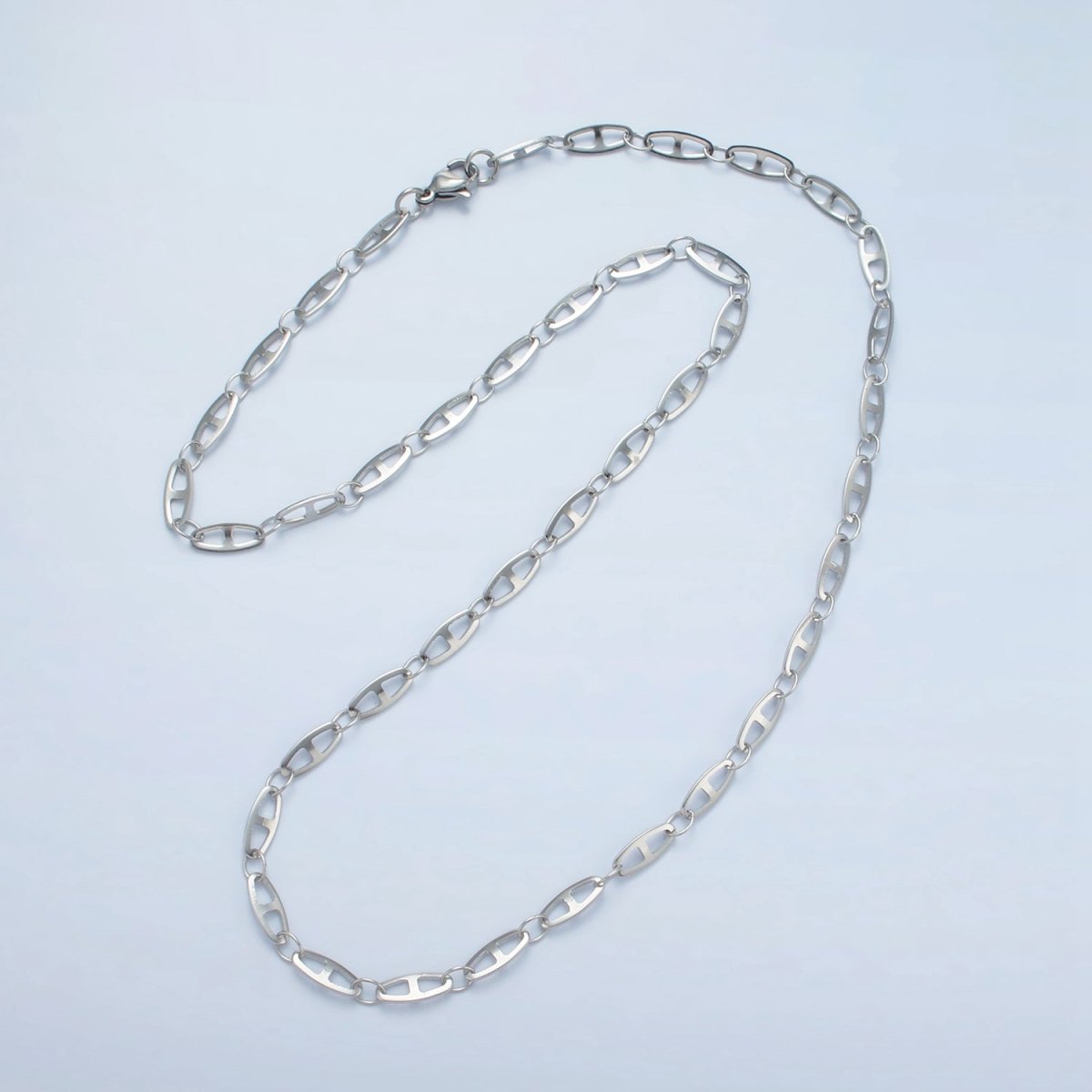 Stainless Steel 4mm Anchor Mariner Chain 20 Inch Necklace in Gold & Silver | WA-2592 WA-2593