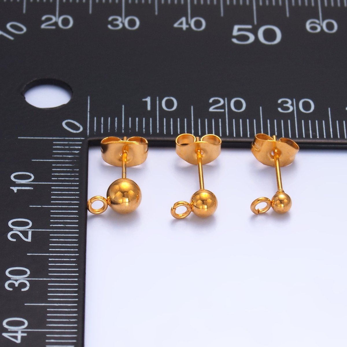 Stainless Steel 3mm, 4mm, 5mm Ball Bead Drop Stud Findings | Z1062 Z1077 Z1078