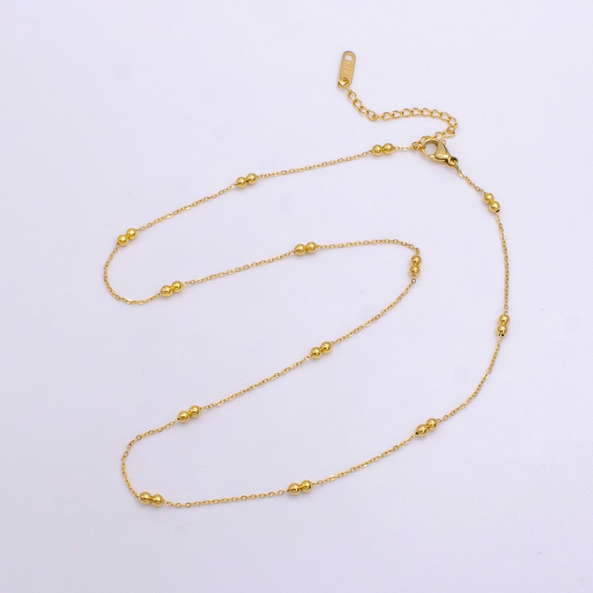 Stainless Steel 3mm Double Satellite Cable 18 Inch Layering Chain Necklace w. Extender | WA-2258 Clearance Pricing - DLUXCA