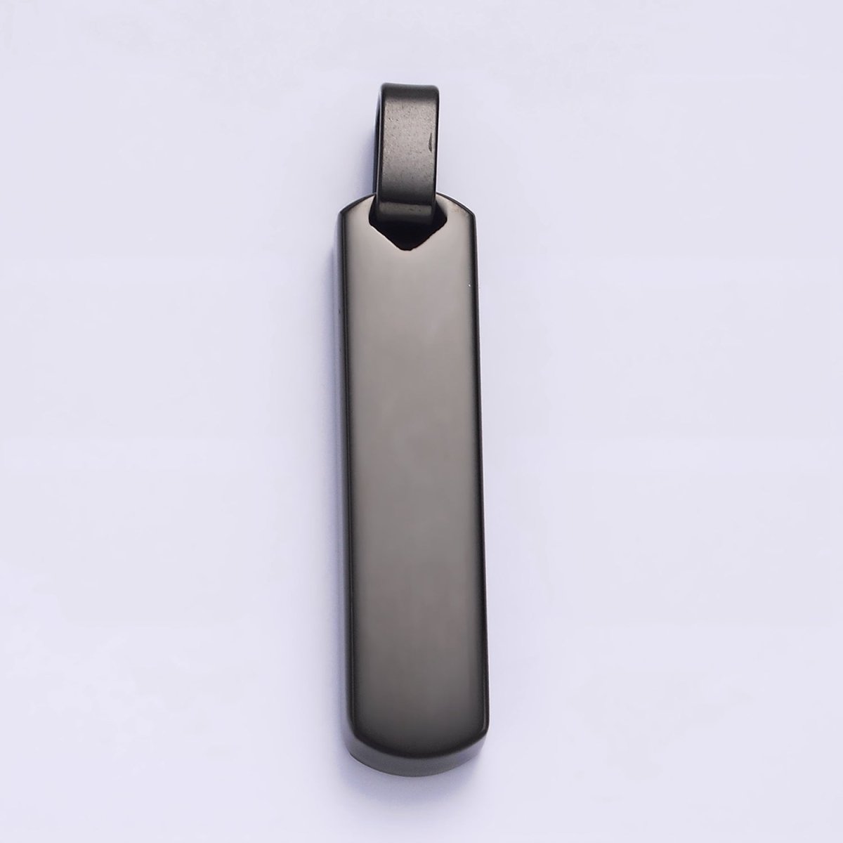 Stainless Steel 40mm Engravable Rectangular Bar Pendant in Black, Gold, Silver | P-725