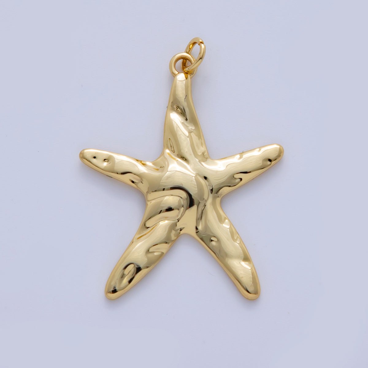 Stainless Steel 40mm Hammered Starfish Charm | AF316 - DLUXCA