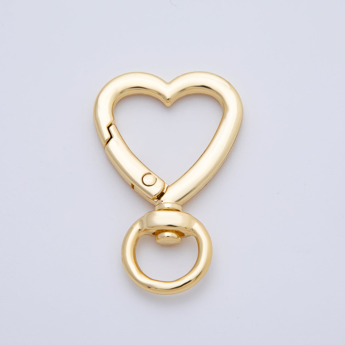 Stainless Steel 41mm Heart-Shaped Push Gate Clasp Open Loop Closure Fi ...