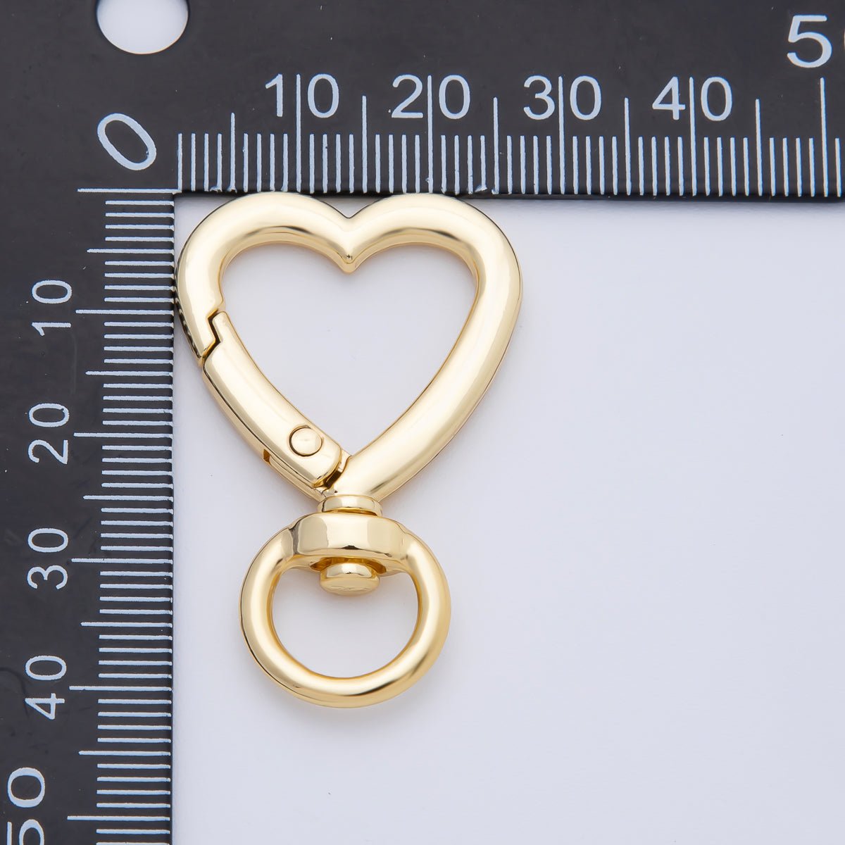 Stainless Steel 41mm Heart-Shaped Push Gate Clasp Open Loop Closure Fi ...