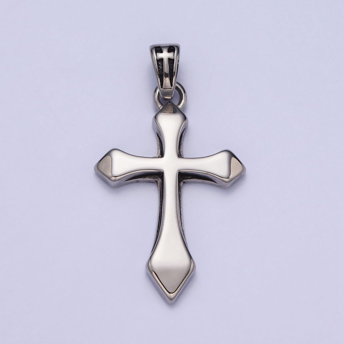 Stainless Steel 42.7mm Passion Cross Bail Religious Pendant in Gold & Silver J-393 J-406