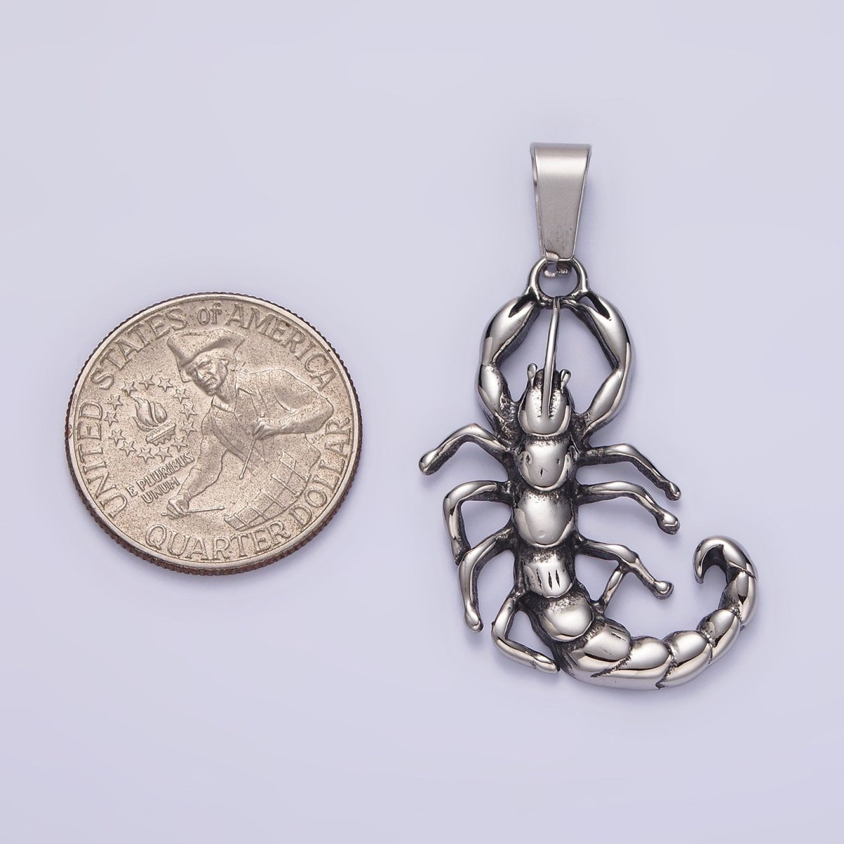 Stainless Steel 43mm Scorpion Animal Pendant | P-749 - DLUXCA