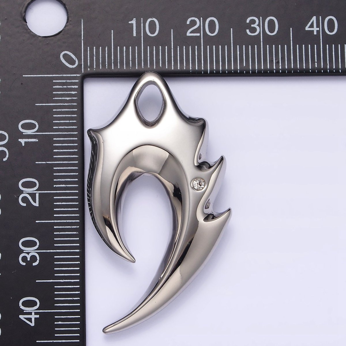 OS Stainless Steel 44mm Curved Edged Hook Pendant | P-794