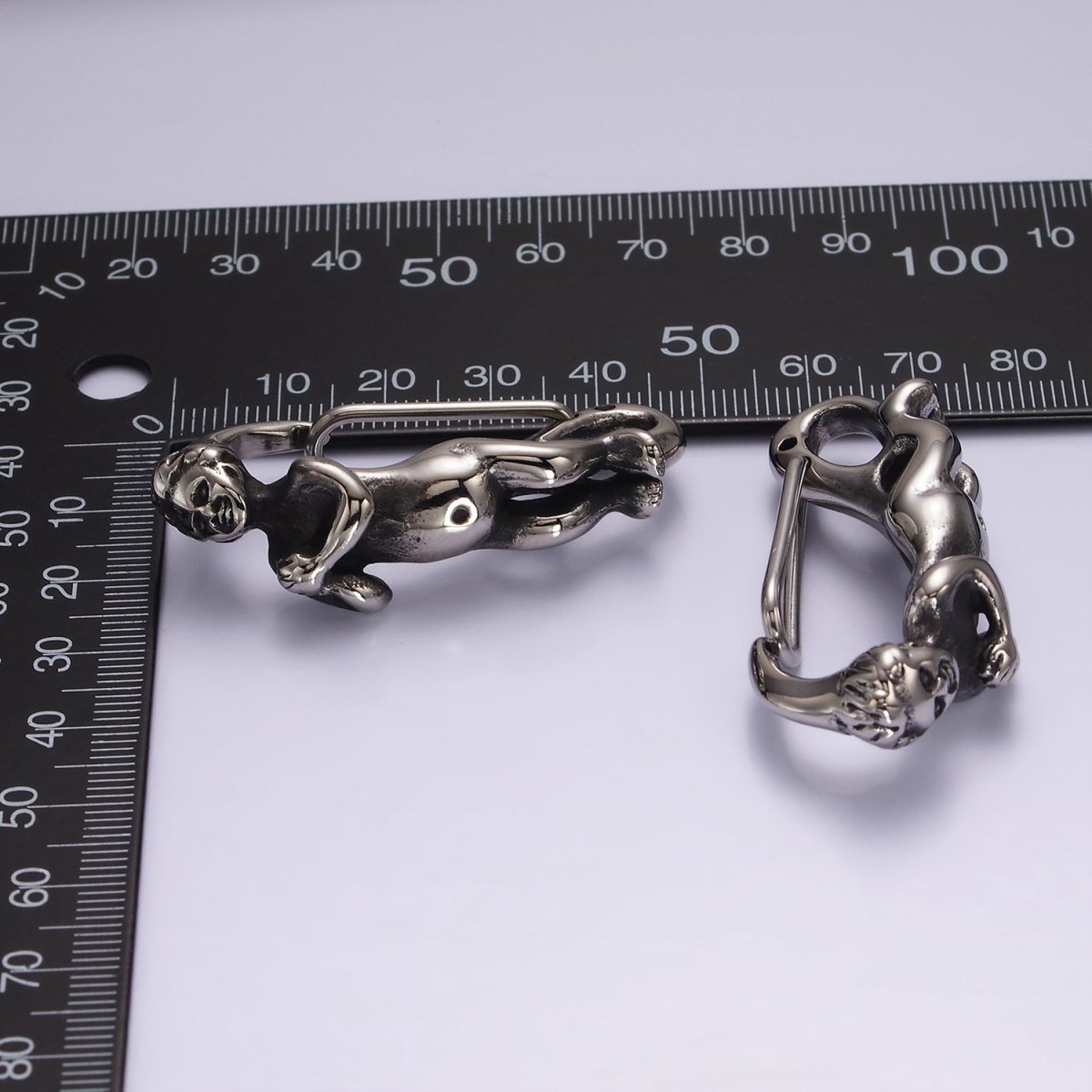 Stainless Steel 45mm Baby Angel Carabiner Snap Hook Findings for Keychain Supply Component | Z666 - DLUXCA