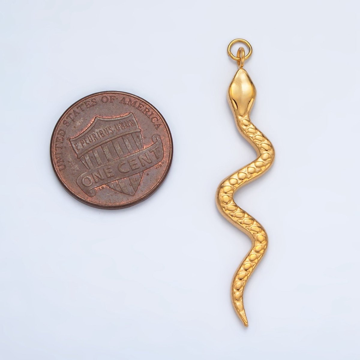 Stainless Steel 45mm Dotted Slither Snake Serpent Charm | P1045